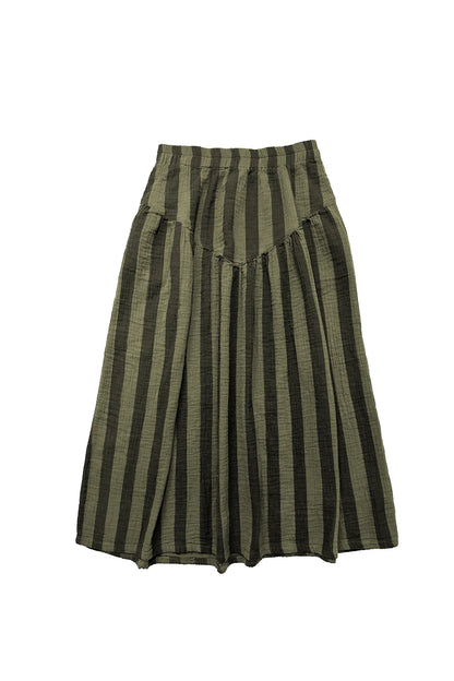 Curator Jessie Stripe Skirt in Mud/Black