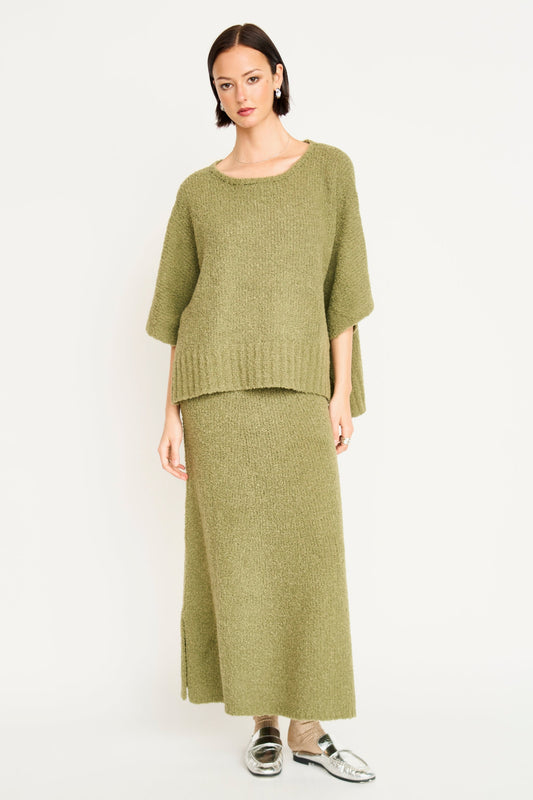 MIRTH -Fez Boucle Knit Top in Matcha