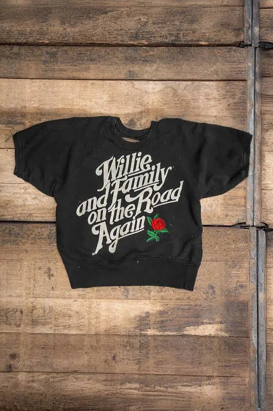 MadeWorn Willie Nelson Short Sleeve Sweatshirt - Coal