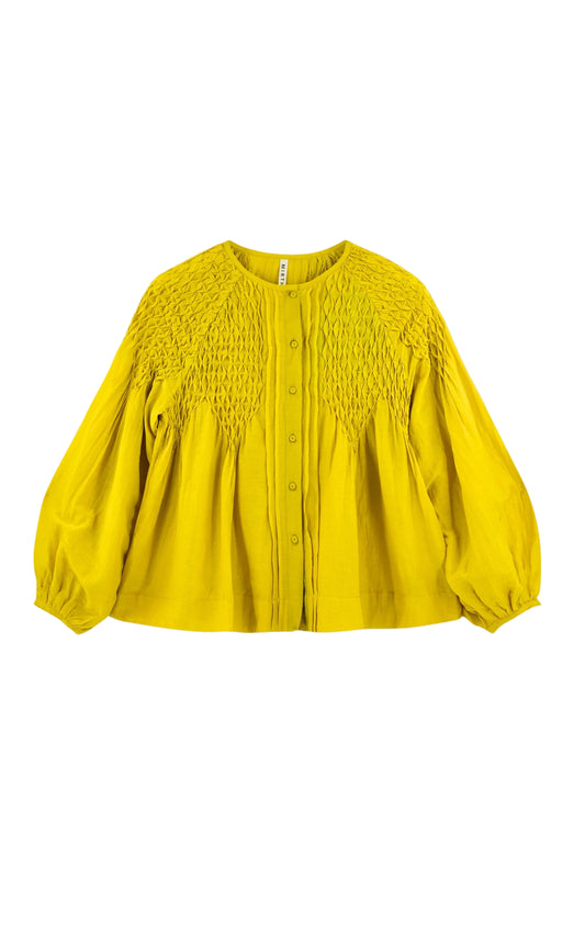 MIRTH Ynez Hand Smocked Blouse - Citronelle