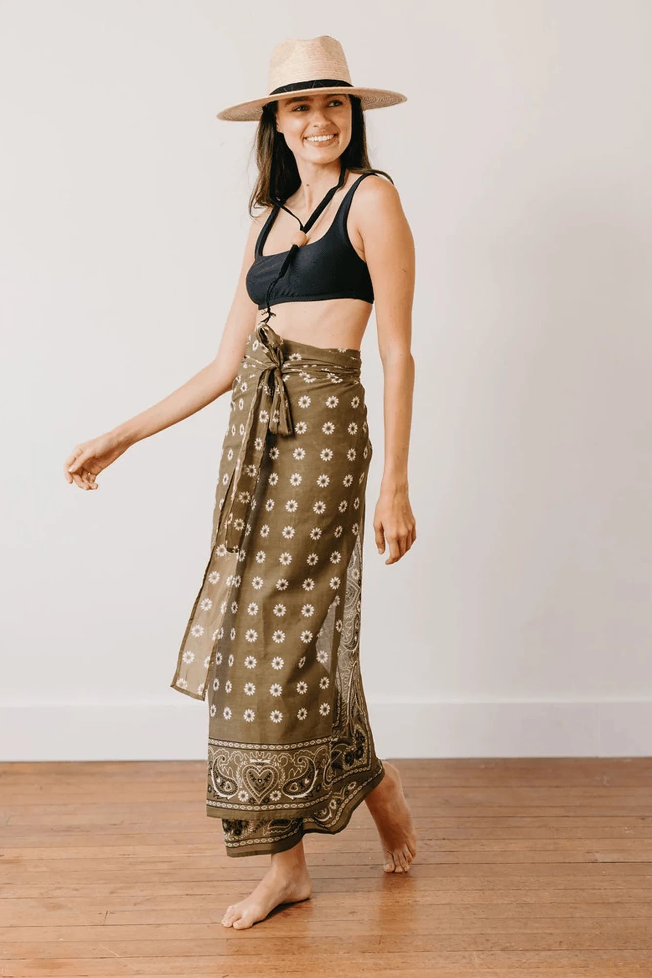 Sunshine Tienda - Olive Bandana Tie Sarong