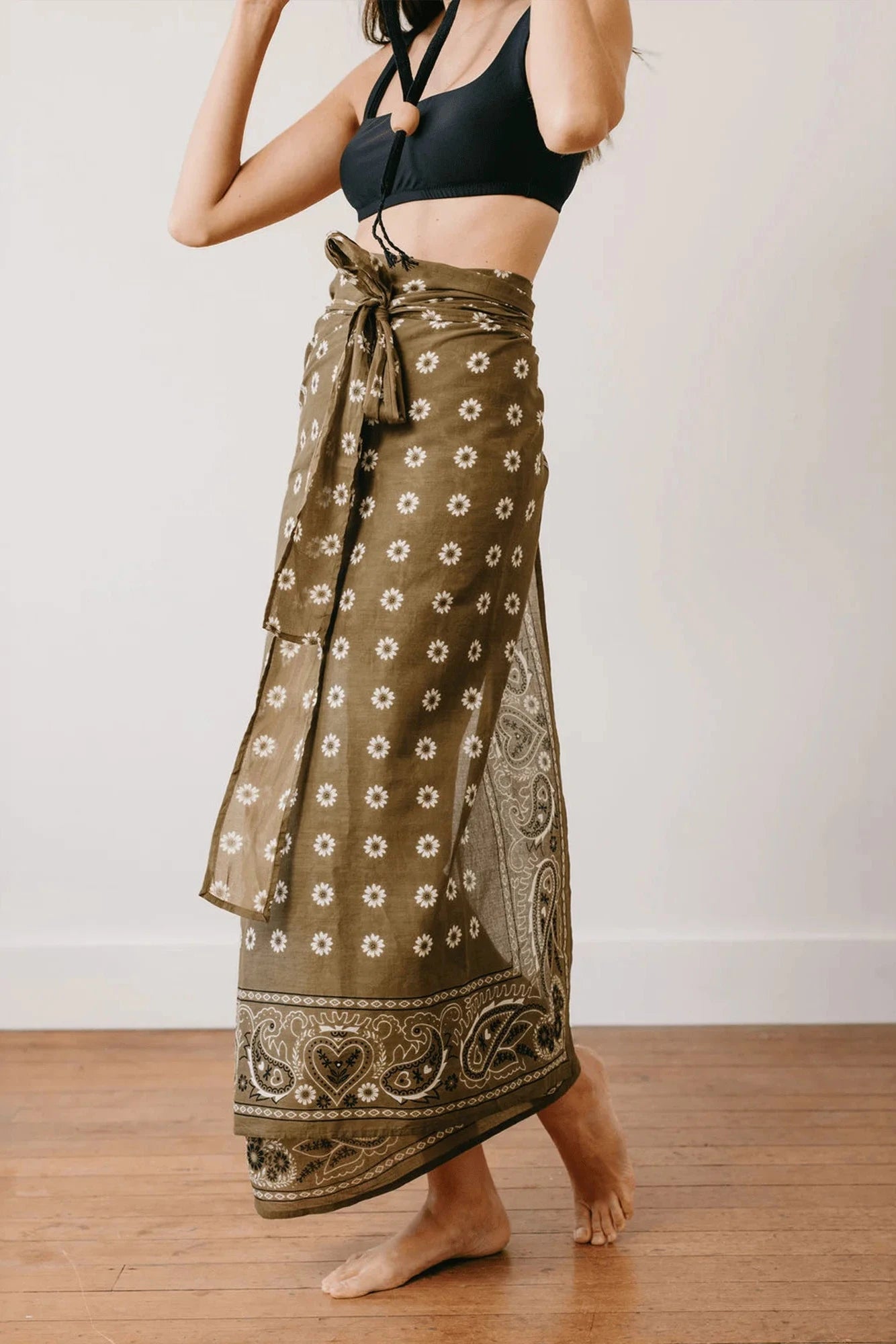 Sunshine Tienda - Olive Bandana Tie Sarong