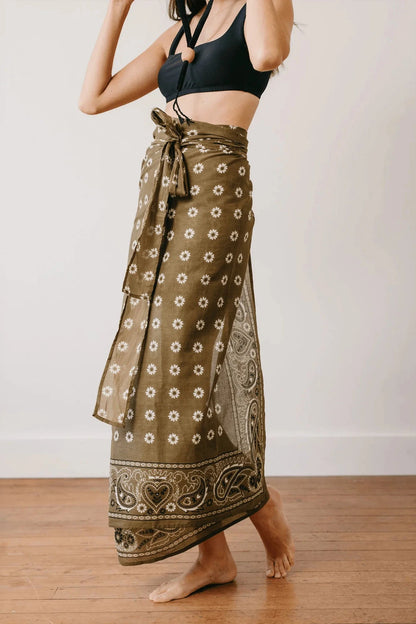 Sunshine Tienda - Olive Bandana Tie Sarong