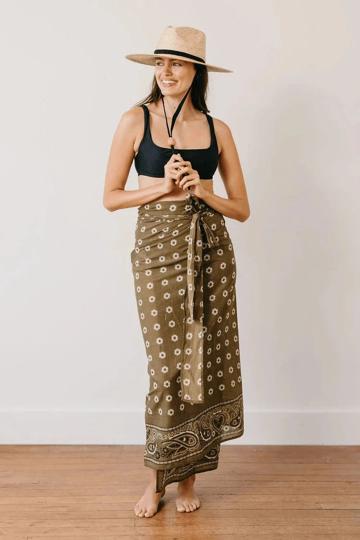 Sunshine Tienda - Olive Bandana Tie Sarong