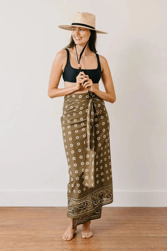Sunshine Tienda - Olive Bandana Tie Sarong