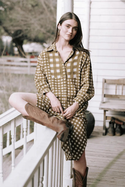 Sunshine Tienda - Painted Gingham Hadley Dress