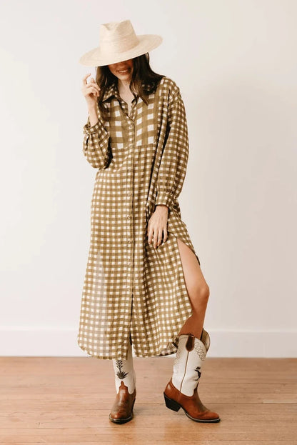Sunshine Tienda - Painted Gingham Hadley Dress