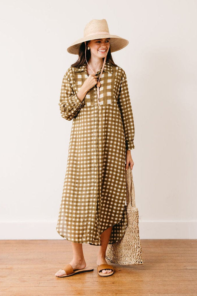 Sunshine Tienda - Painted Gingham Hadley Dress