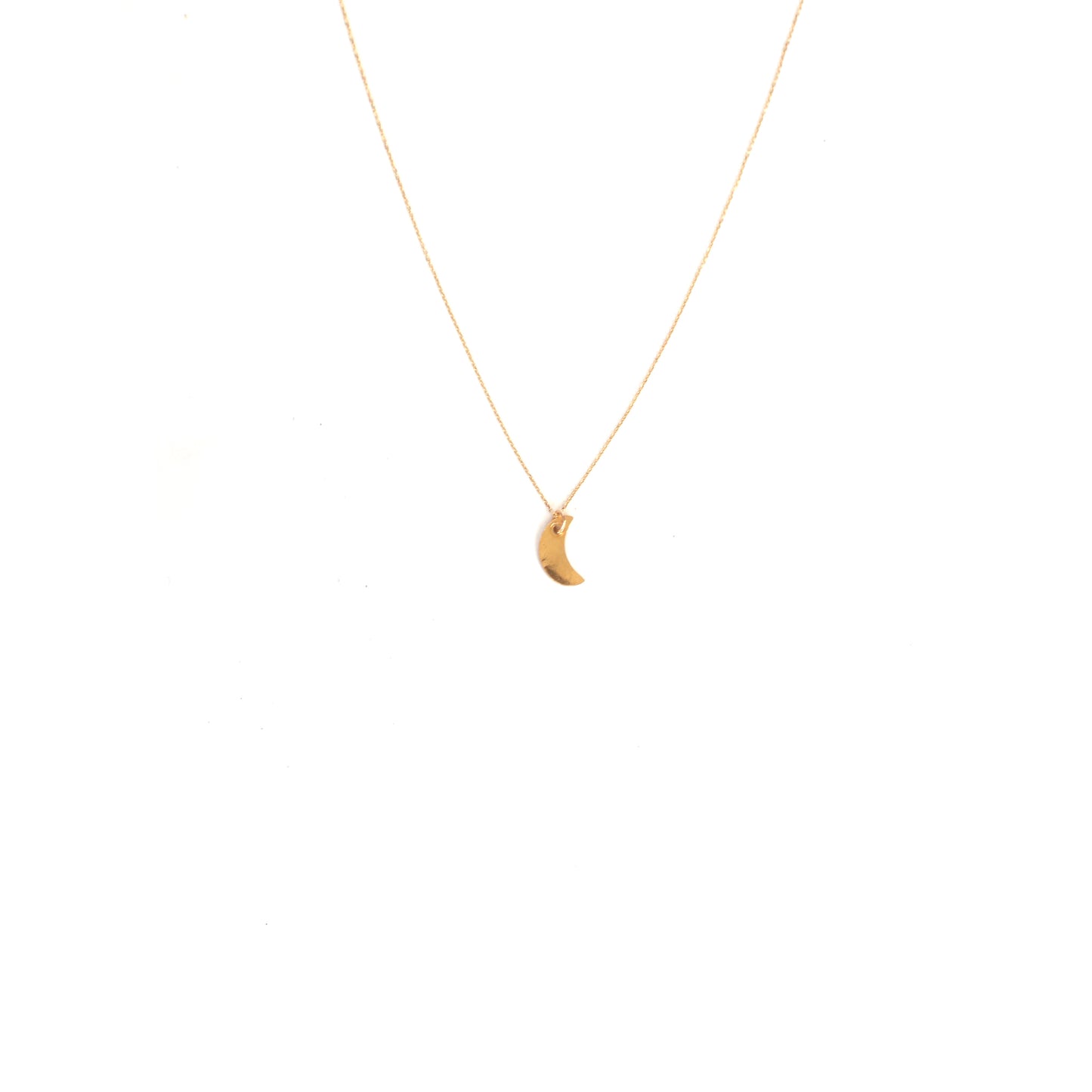 Small Crescent Necklace 14k