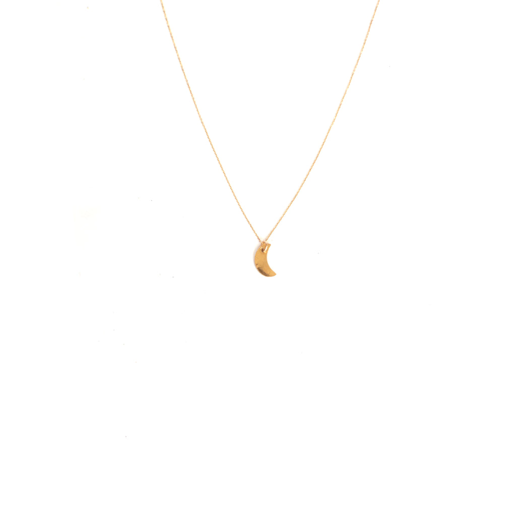 Small Crescent Necklace 14k
