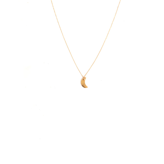 Small Crescent Necklace 14k