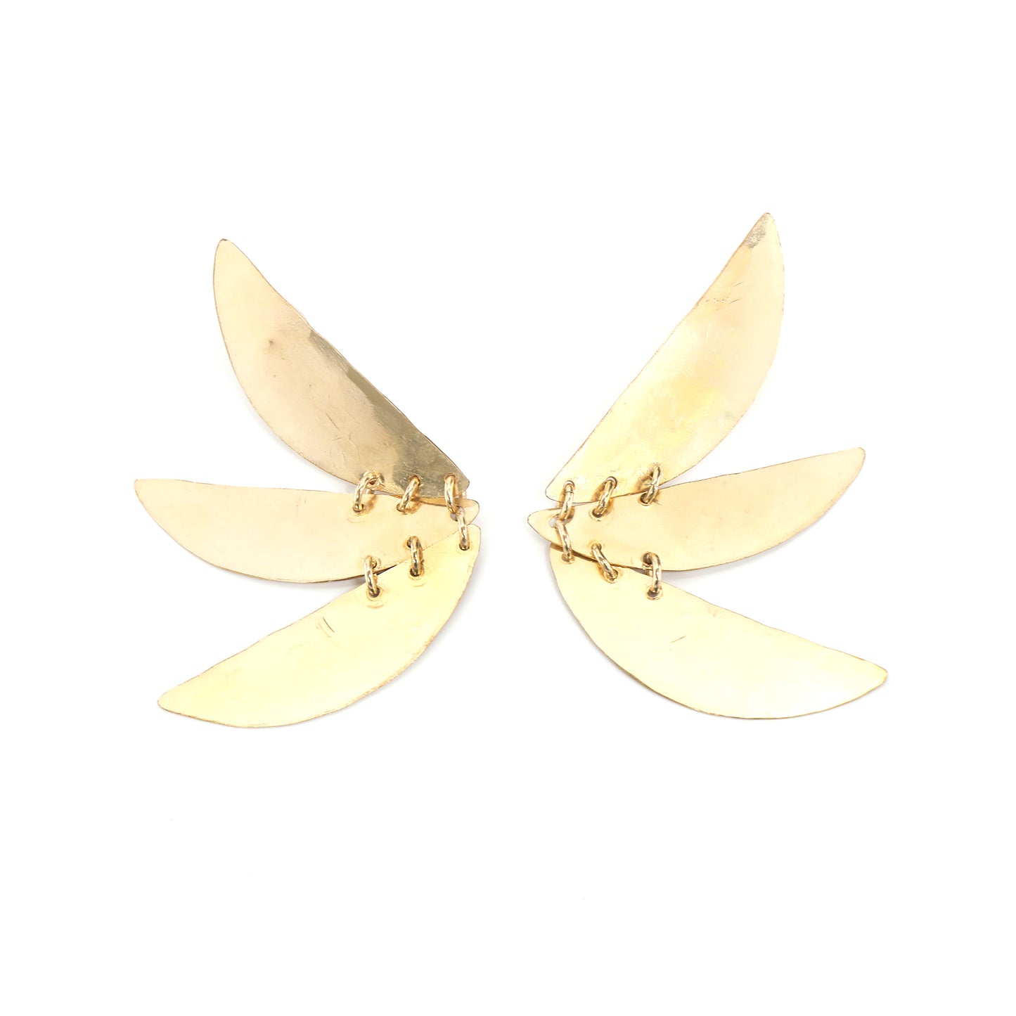 Gold Stacked Pinwheel Earrings