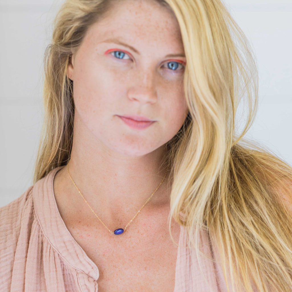 Lapis Necklace Goldbug