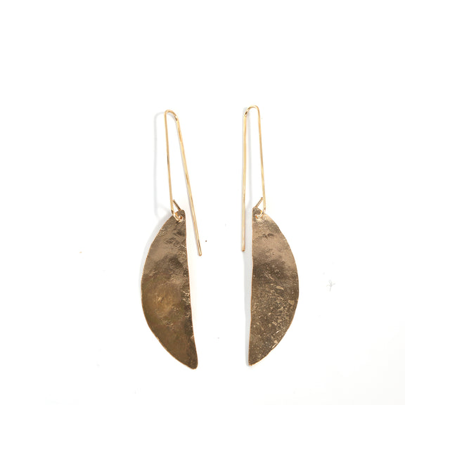 Gold Leaf Drop Slider Earrings