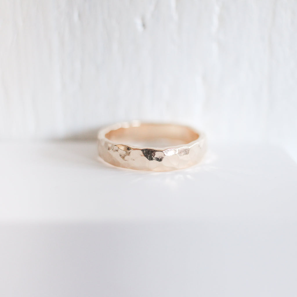 Thick Hammered Ring