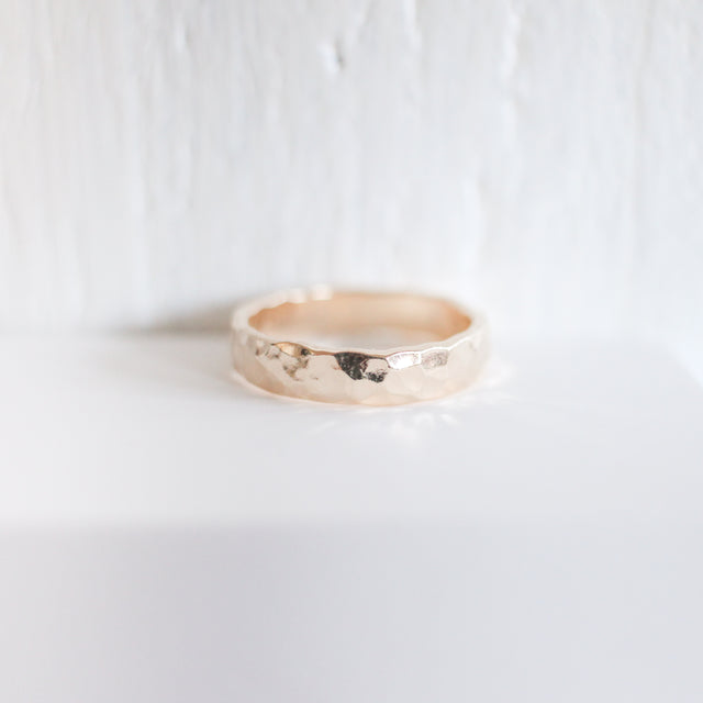 Thick Hammered Ring
