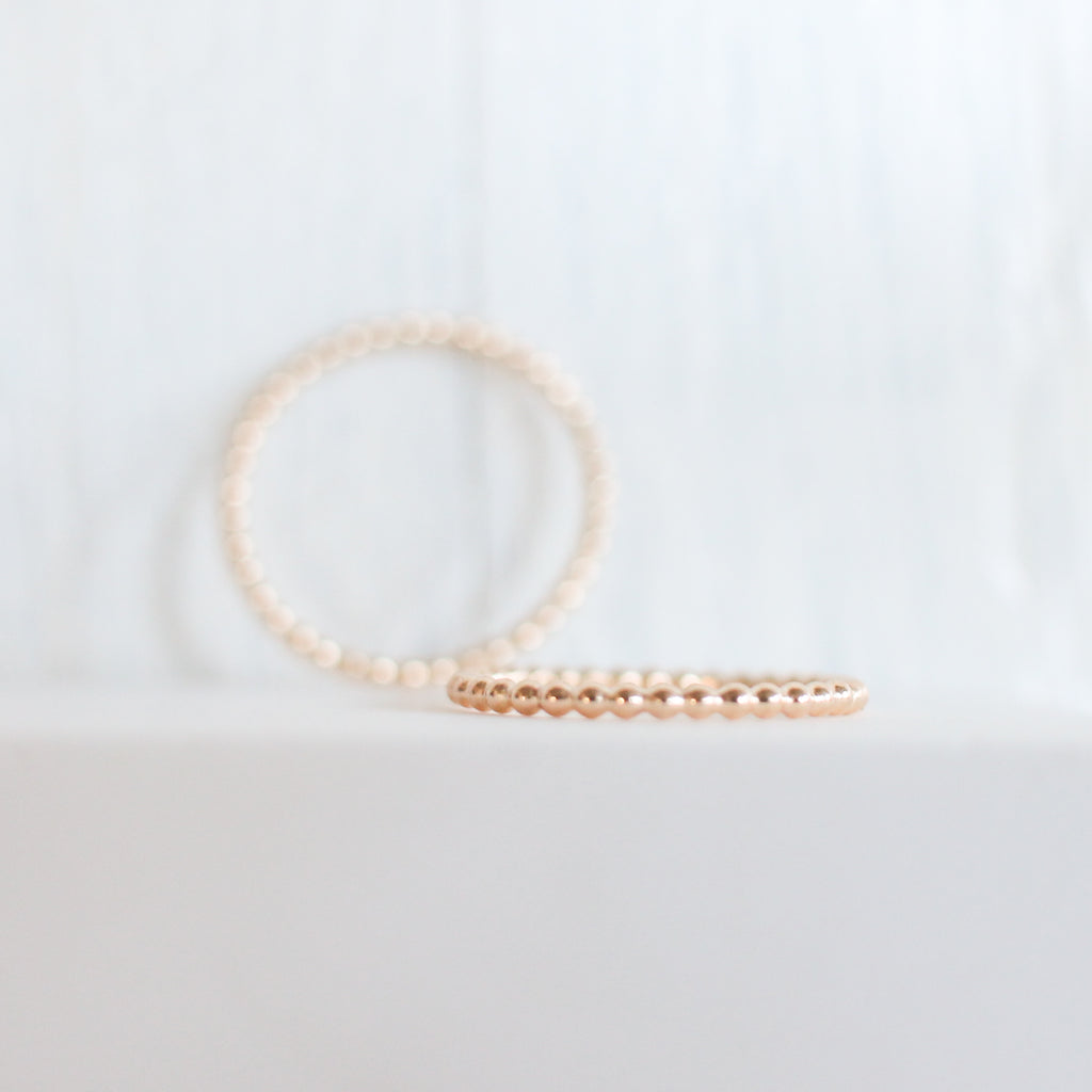 Thin Beaded Stackable Ring