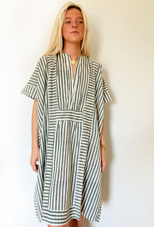 Emerson Fry Emerson Short Caftan- Moss Stripe