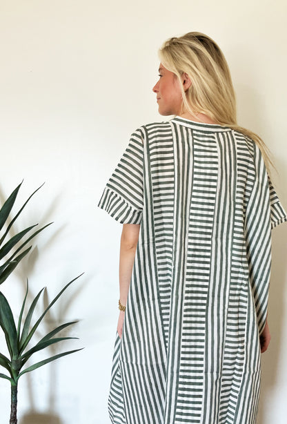Emerson Fry Emerson Short Caftan- Moss Stripe
