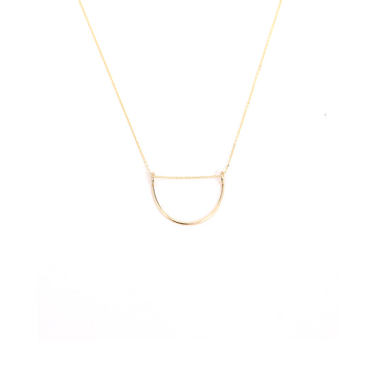 14k Curved Gold Necklace