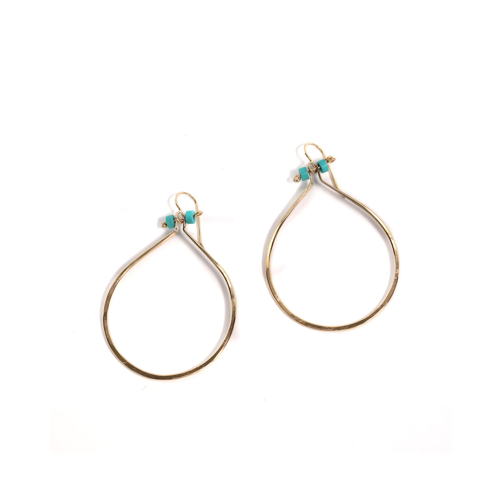 Gold Turquoise Teardrop Earrings