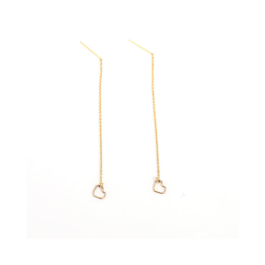 Small Heart Threader Earrings