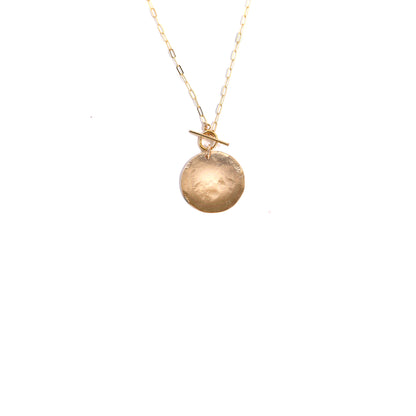 Gold Disk Toggle Necklace