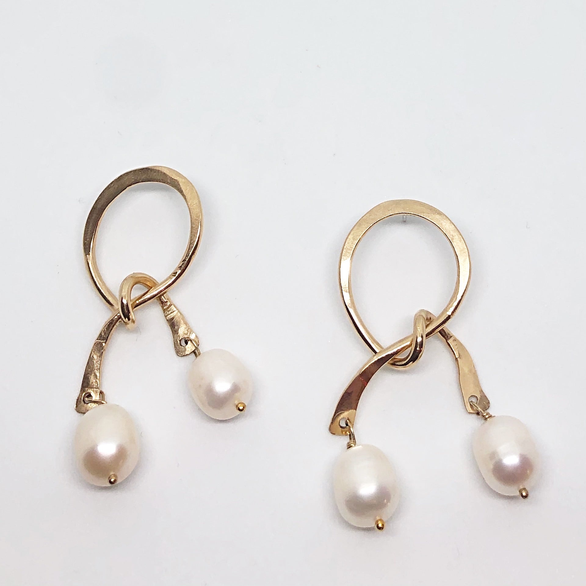 Pearl Drop Knot Earrings